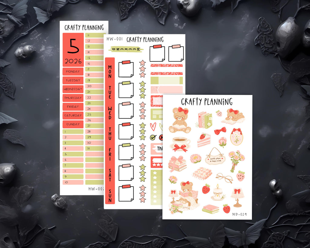 Cute Planner Kit – Hobonichi Weeks Weekly & Monthly Planner Stickers | Summer Deco Sheet