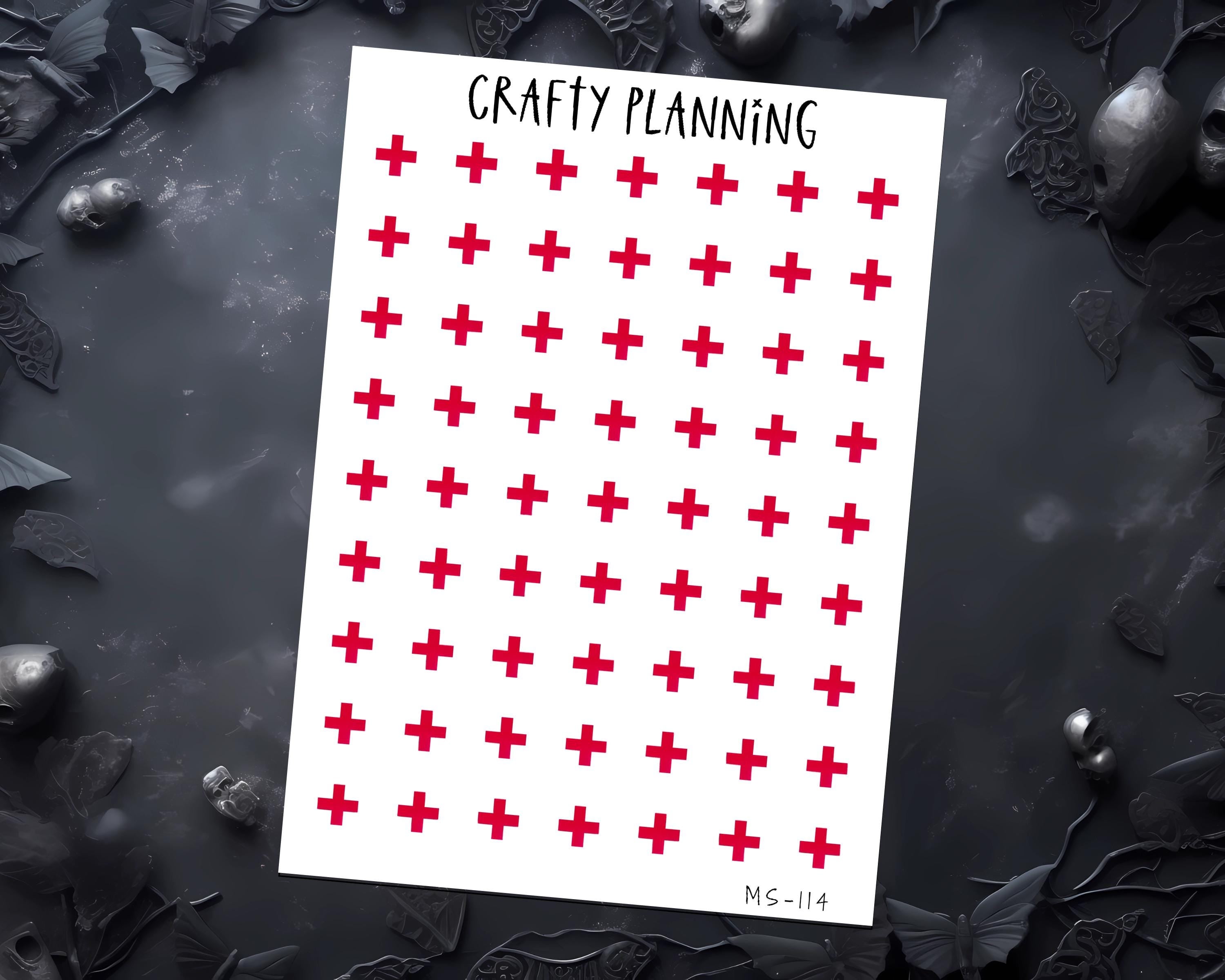 Medical Planner Stickers - Red Cross Symbol Decals | First Aid & Healthcare Labels