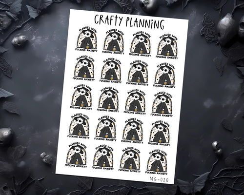 Anxiety Stickers - Mental Health Vinyl Sticker Sheet for Planners & Journals