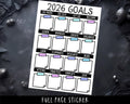 Planner Stickers - Full Page 2026 Goals & Resolution A5 Journal Sheets