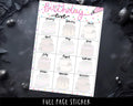 A5 Planner Stickers - Full Page Birthday Tracker & Notes Page Gift List