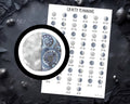 Moon Phase Stickers - 2026 Moon Calendar, Planner & Pagan Grimoire Decals
