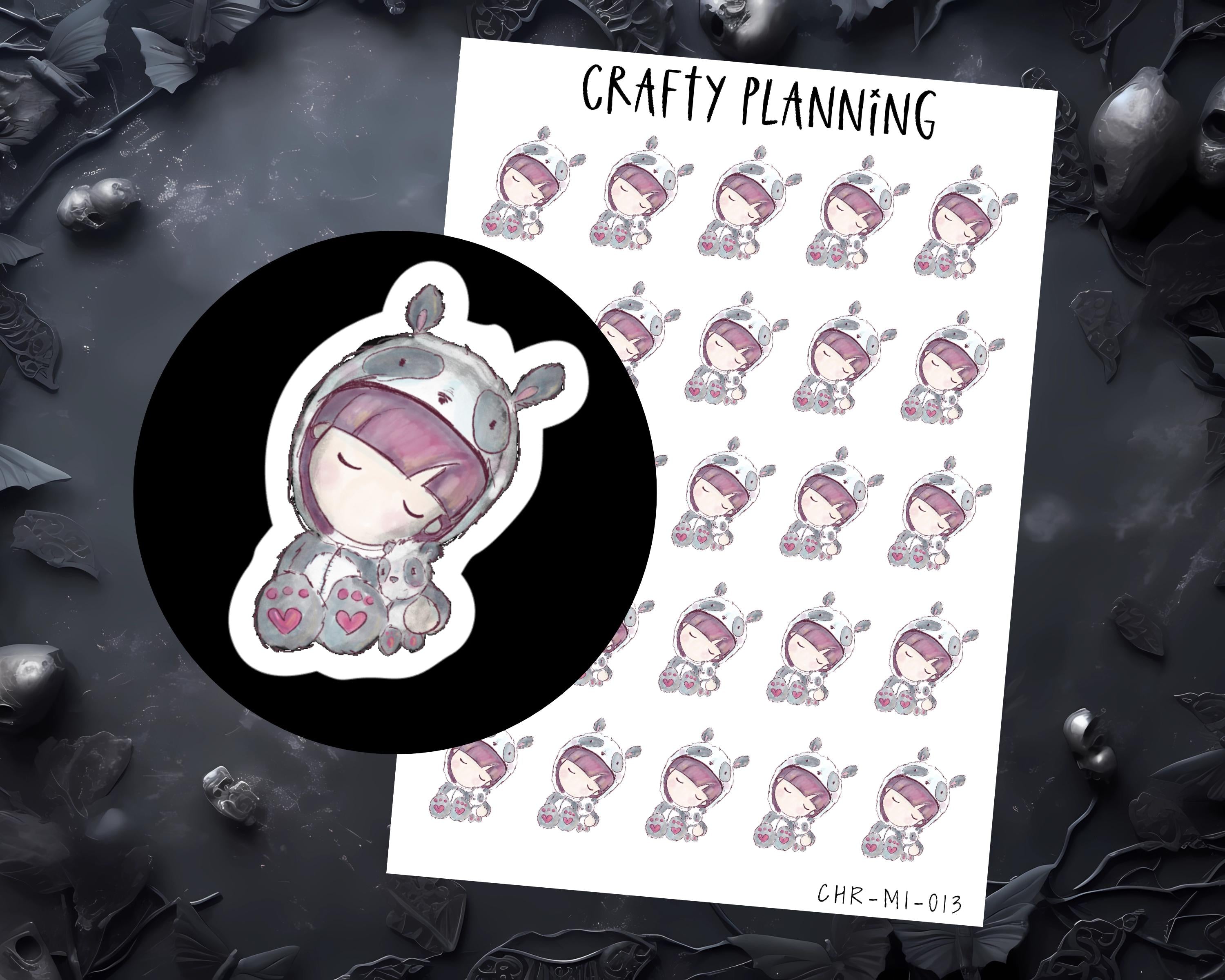 Tired Stickers - Cute Panda Planner Sheets | Snuggle, Nap & PJ Theme