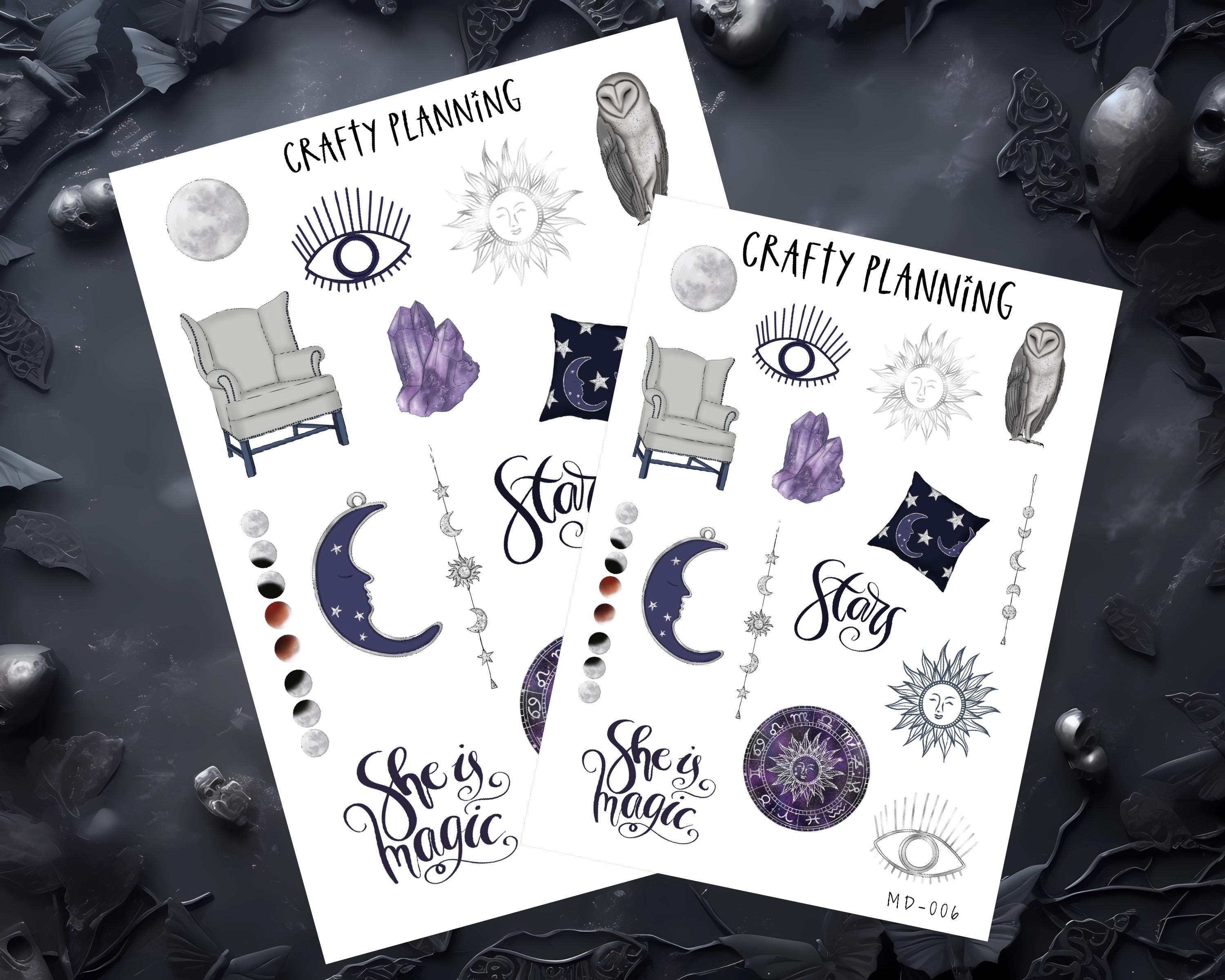 Witchy Stickers – Celestial Witchcraft Deco Sticker Sheet | Premium Matte