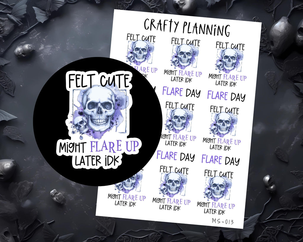 Fibromyalgia Stickers - Chronic Illness Planner Symptom Tracker & Flare Day Reminder