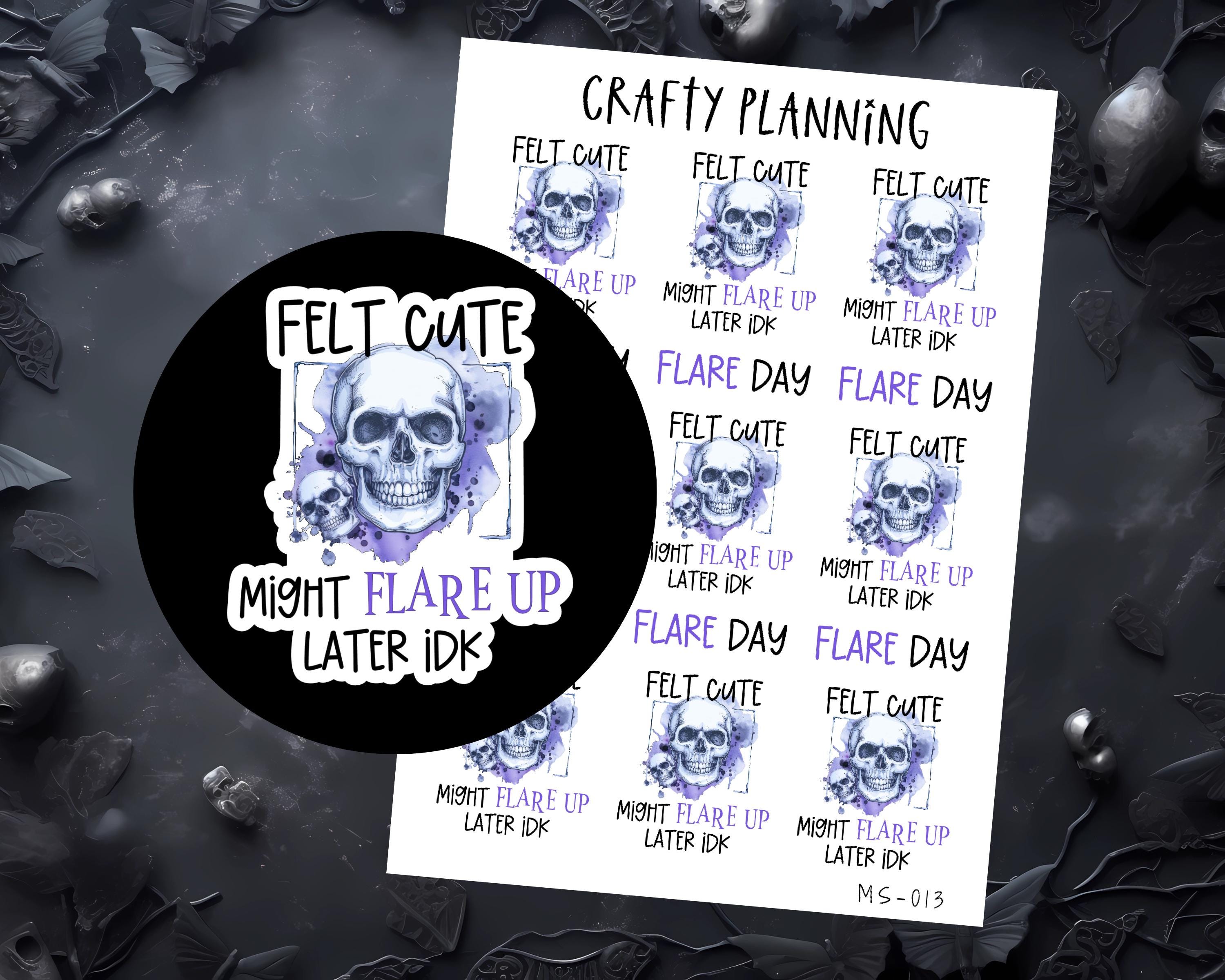Fibromyalgia Stickers - Chronic Illness Planner Symptom Tracker & Flare Day Reminder