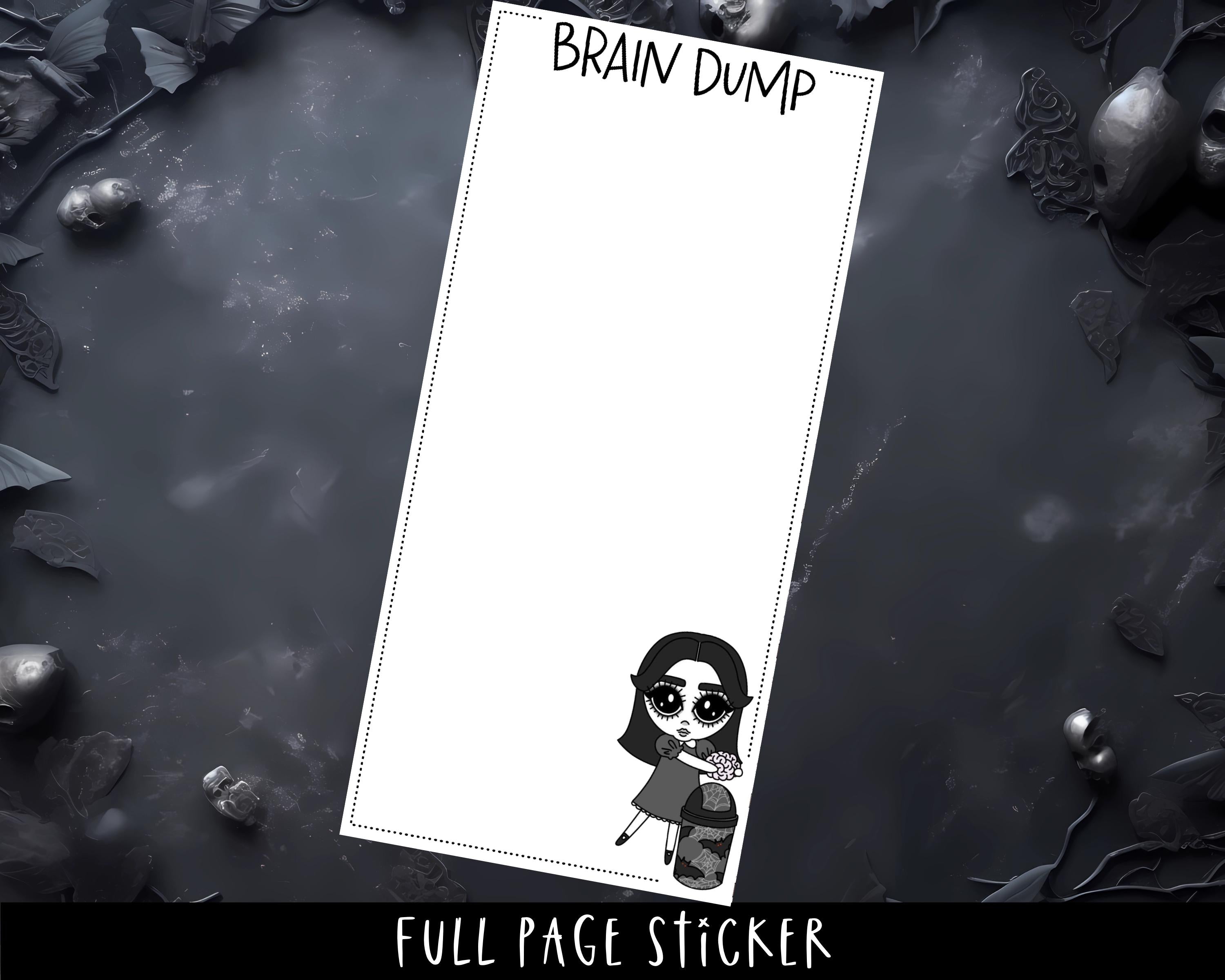 Brain Dump Sticker - Full Page Planner Stickers for Weeks Planner | Mental Health Notes