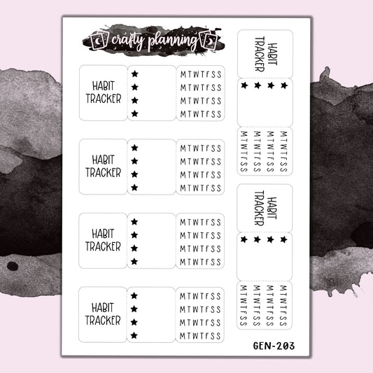 Fold Out Habit Trackers - Mini Sticker Sheet