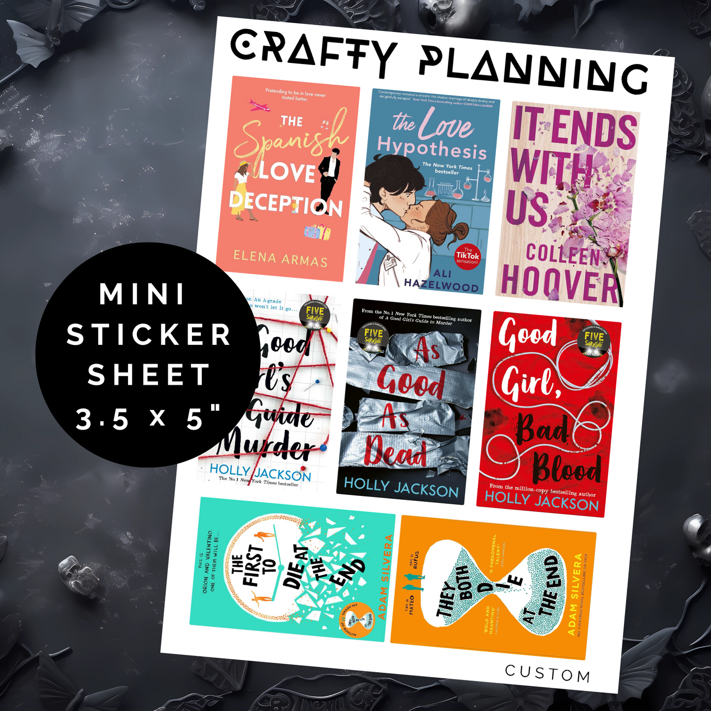 Custom Book Cover Stickers - Large & Mini Sticker Sheet