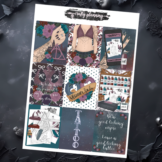 Tattoo Planner Babe - Weekly Vertical Planner Kit