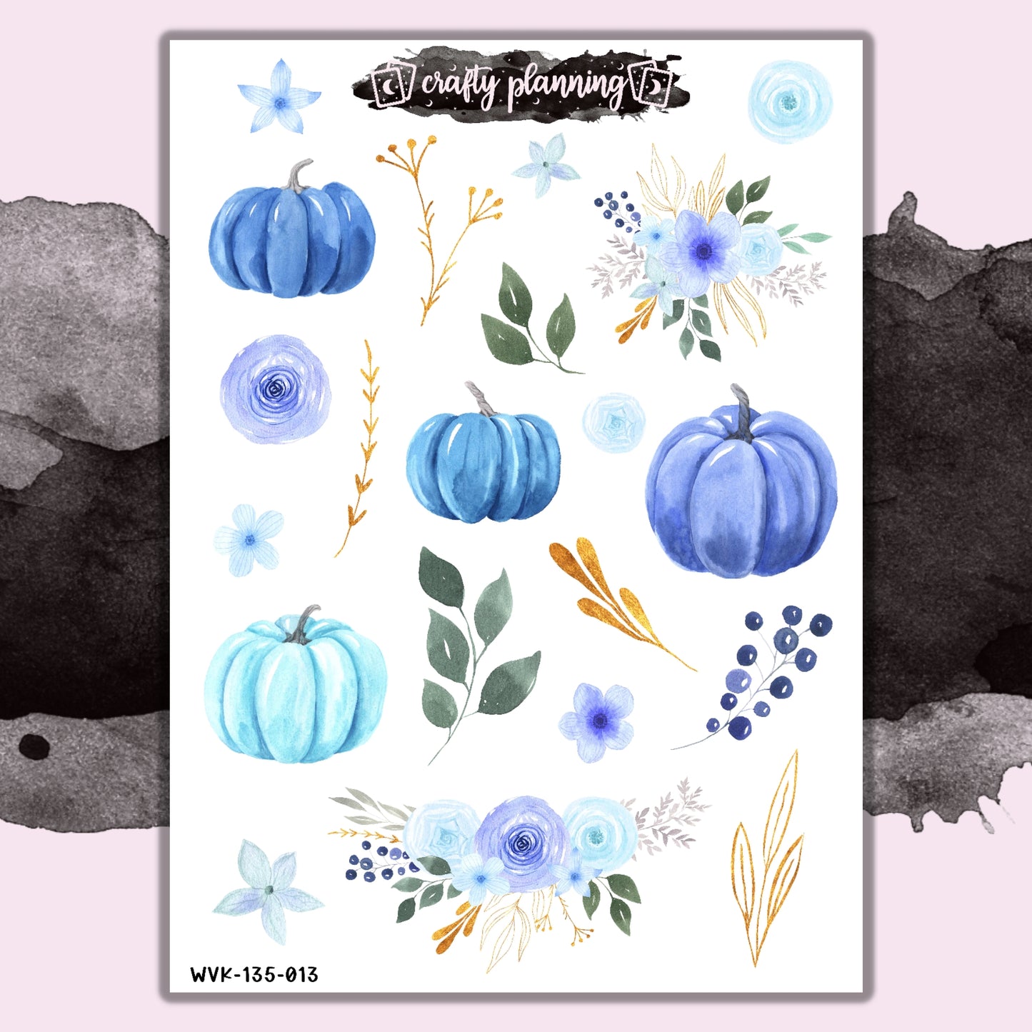 Blue Pumpkins - Large & Mini Sticker Sheet