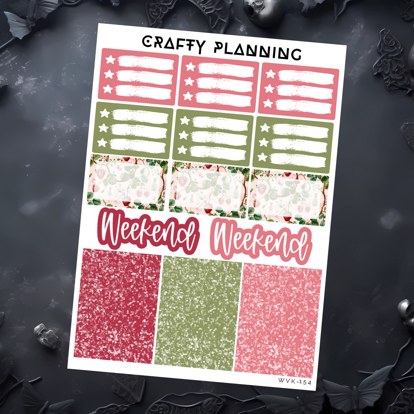 Strawberry Moon - Weekly Vertical Planner Kit
