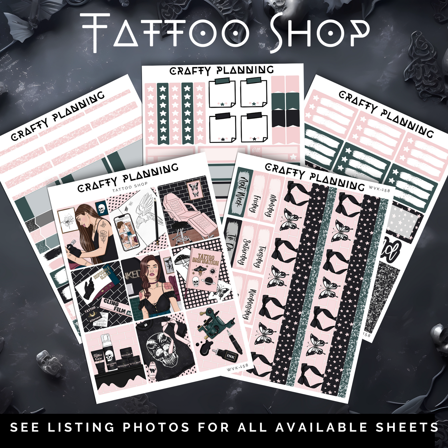 Tattoo Shop - Weekly Vertical Planner Kit