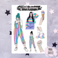 Fashion Girl Stickers, Fashion Girl Clipart, Pride Stickers, Gay Stickers, Deco Stickers, Journal Stickers, Scrapbook Stickers