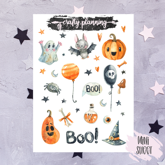 Halloween Stickers, Pumpkin Stickers, Bat Stickers, Planner Stickers, Decoration Stickers, Samhain Stickers, Watercolour 1