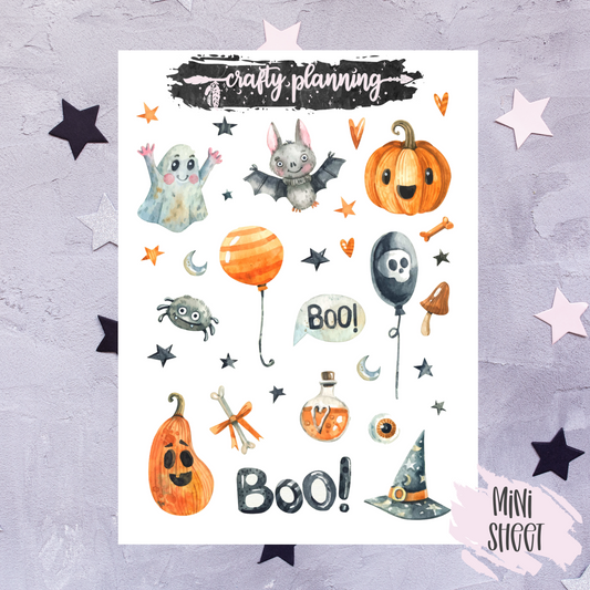 Watercolour Halloween Deco - Mini Sticker Sheet