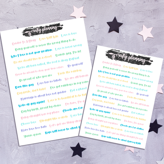 Love Will Win Phrases - Mini Sticker Sheet