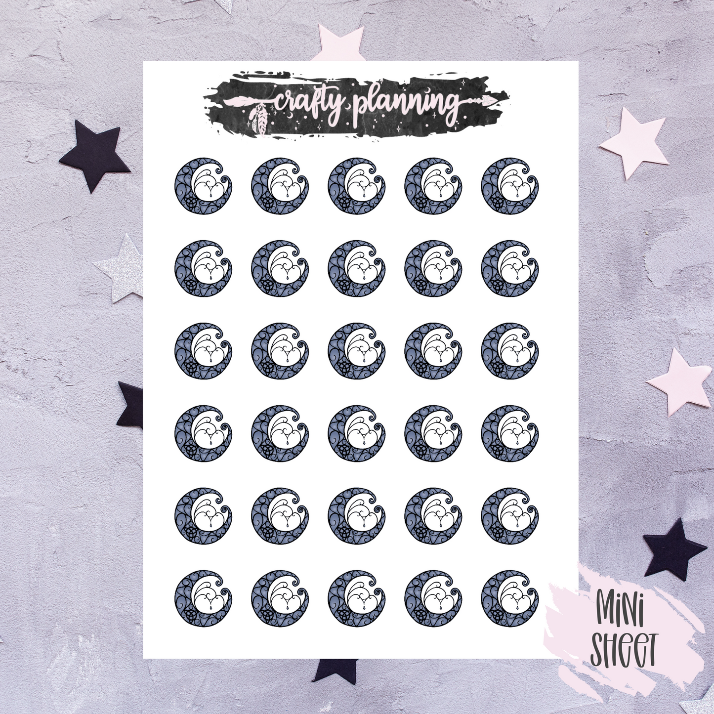 Crescent Moon - Mini Sticker Sheet