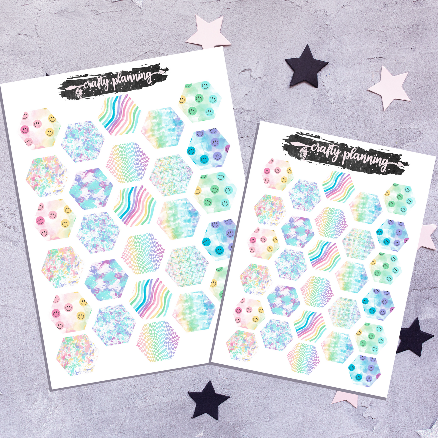 Hexagon Stickers, Journal Stickers, Pride Stickers, Planner Stickers, Pastel Stickers, Bujo Stickers, Journal Kit, Journal Supplies