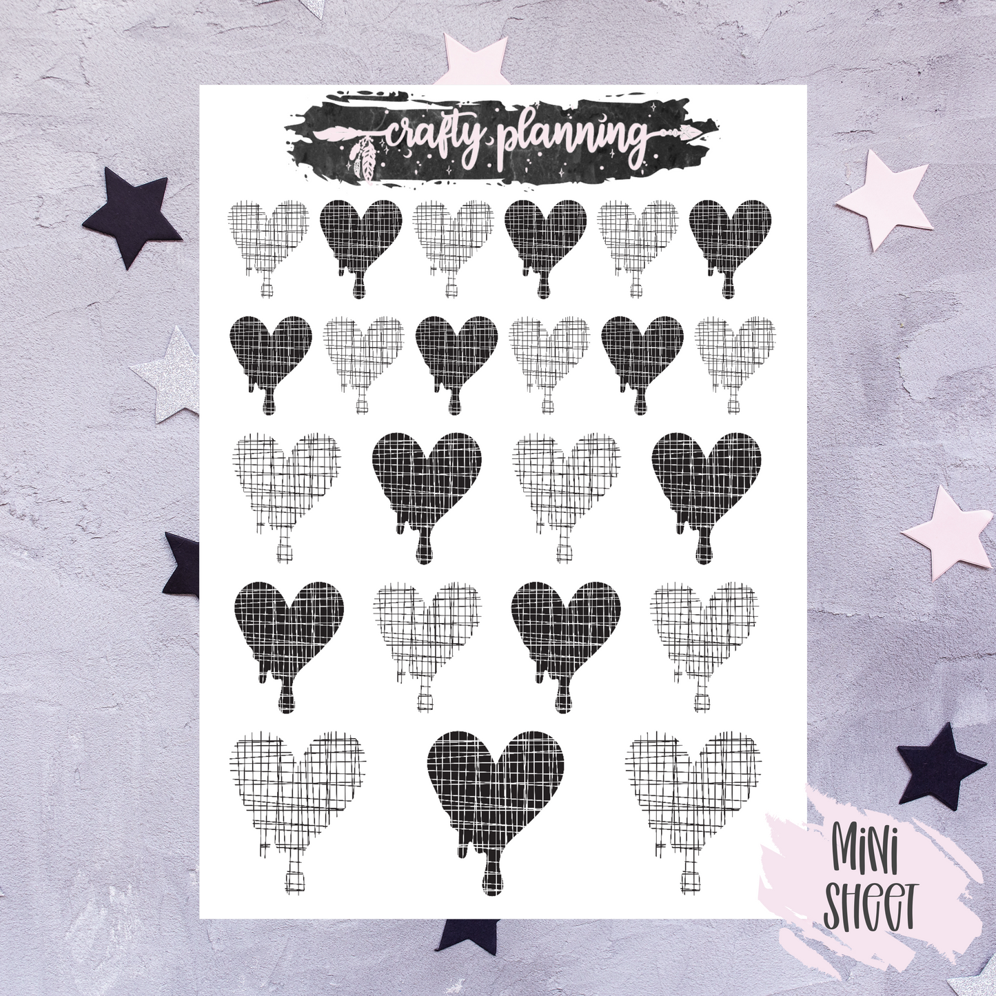 Planner Stickers, Dripping Heart, Slime Heart, Bullet Journal Stickers, Bujo Stickers, Deco Stickers