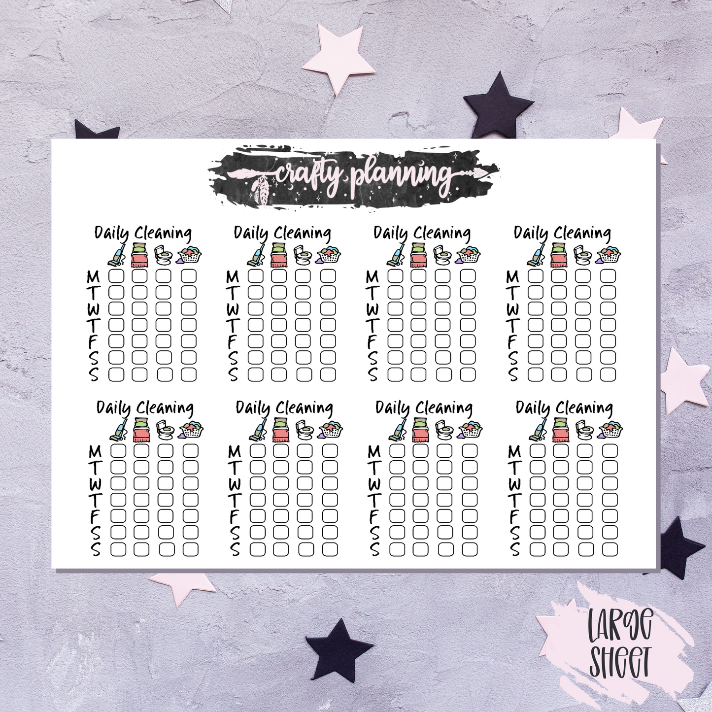 Cleaning Tracker Stickers, Chore Tracker, Planner Stickers, Cleaning Stickers, Weekly Tracker