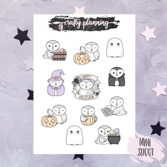 Halloween Stickers, Character Stickers, Planner Stickers, Cute Halloween Stickers, Owl Stickers, Deco Stickers