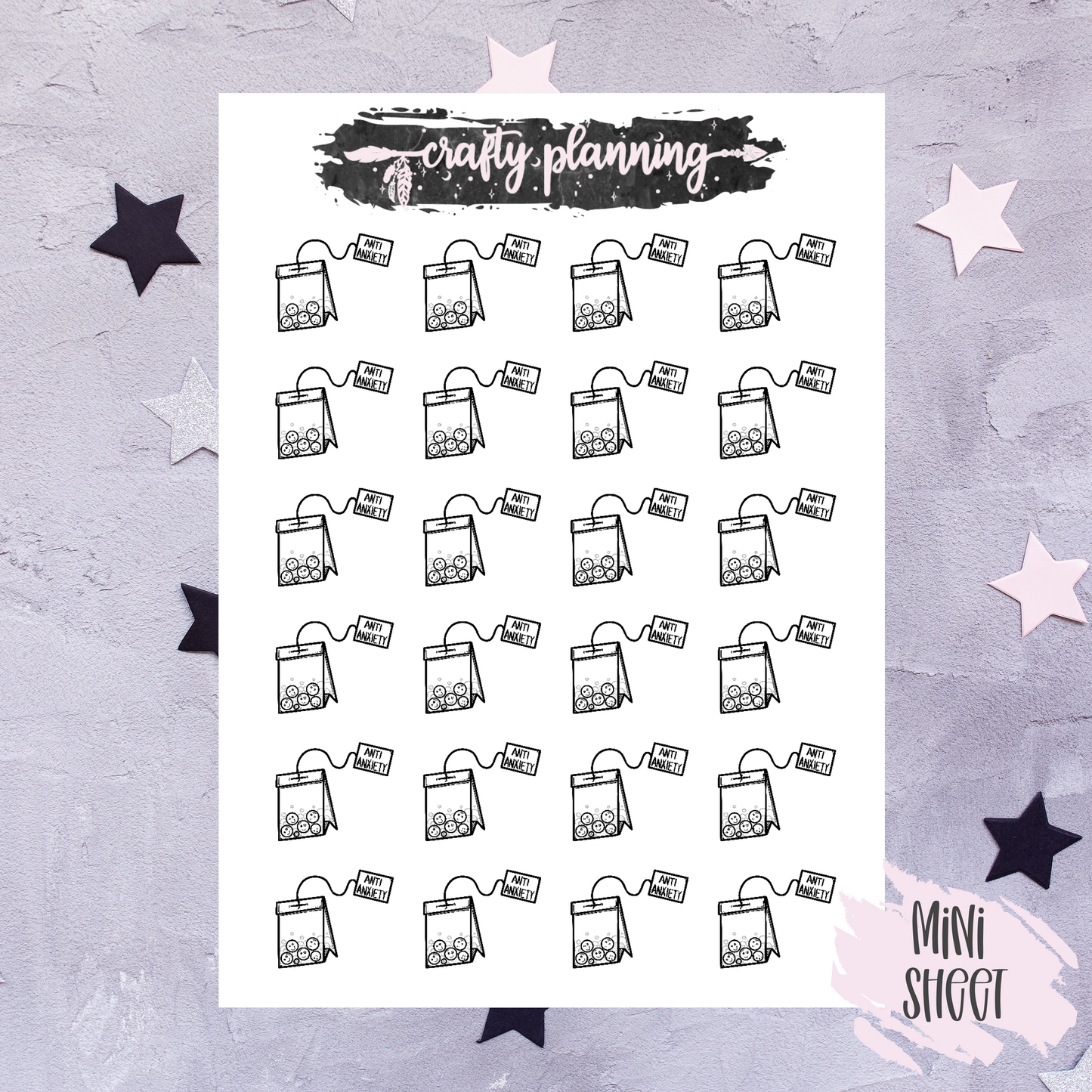 Anxiety Tea Bags - Mini Sticker Sheet