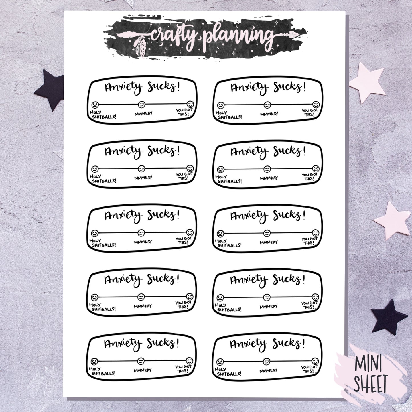 Anxiety Tracker - Mini Sticker Sheet