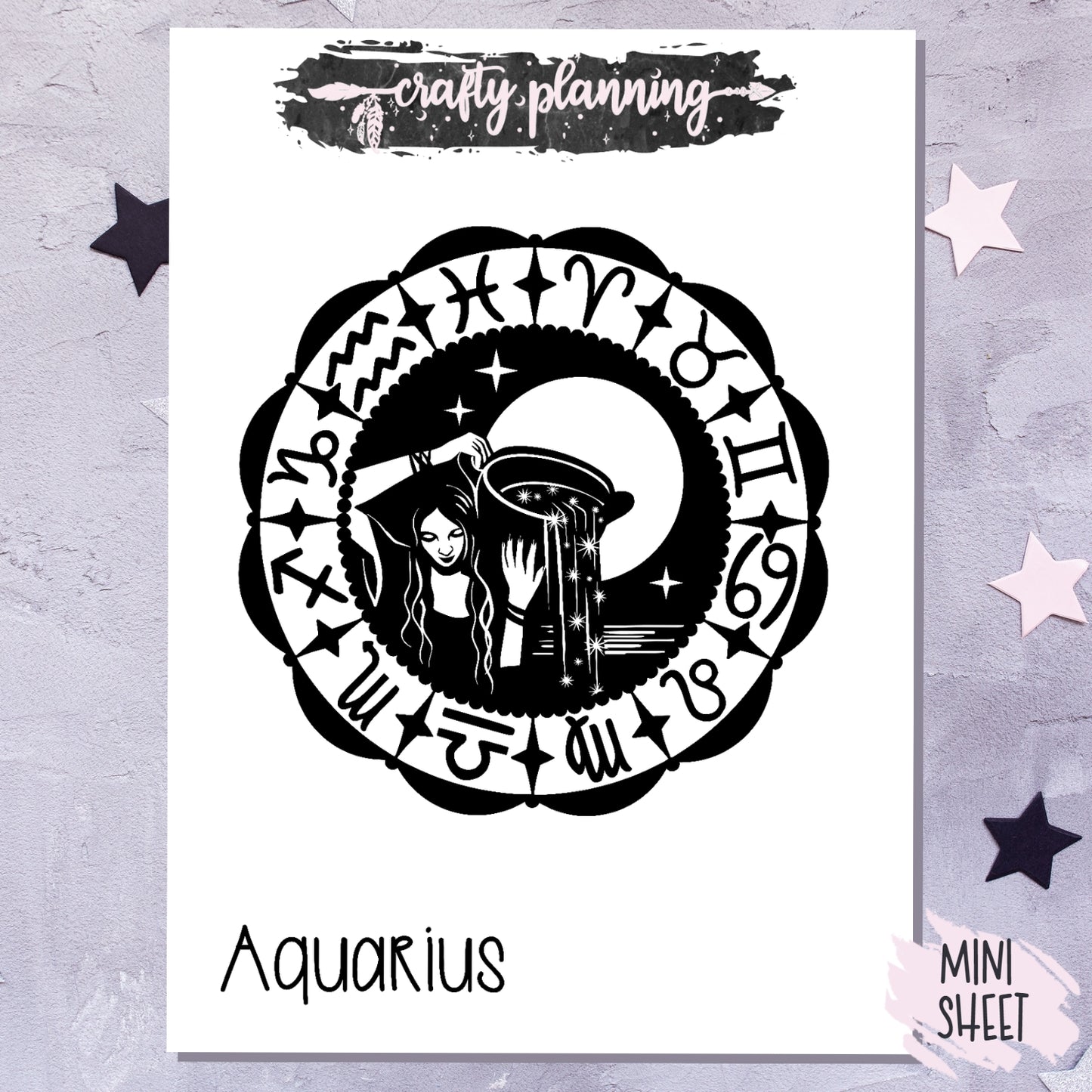 Aquarius - Large Single Sticker