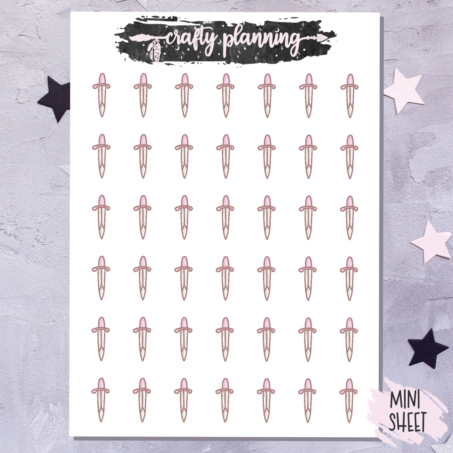 Athame Pink Doodle - Mini Sticker Sheet