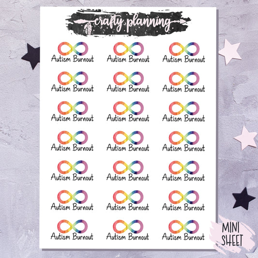 Autism Burnout - Mini Sticker Sheet