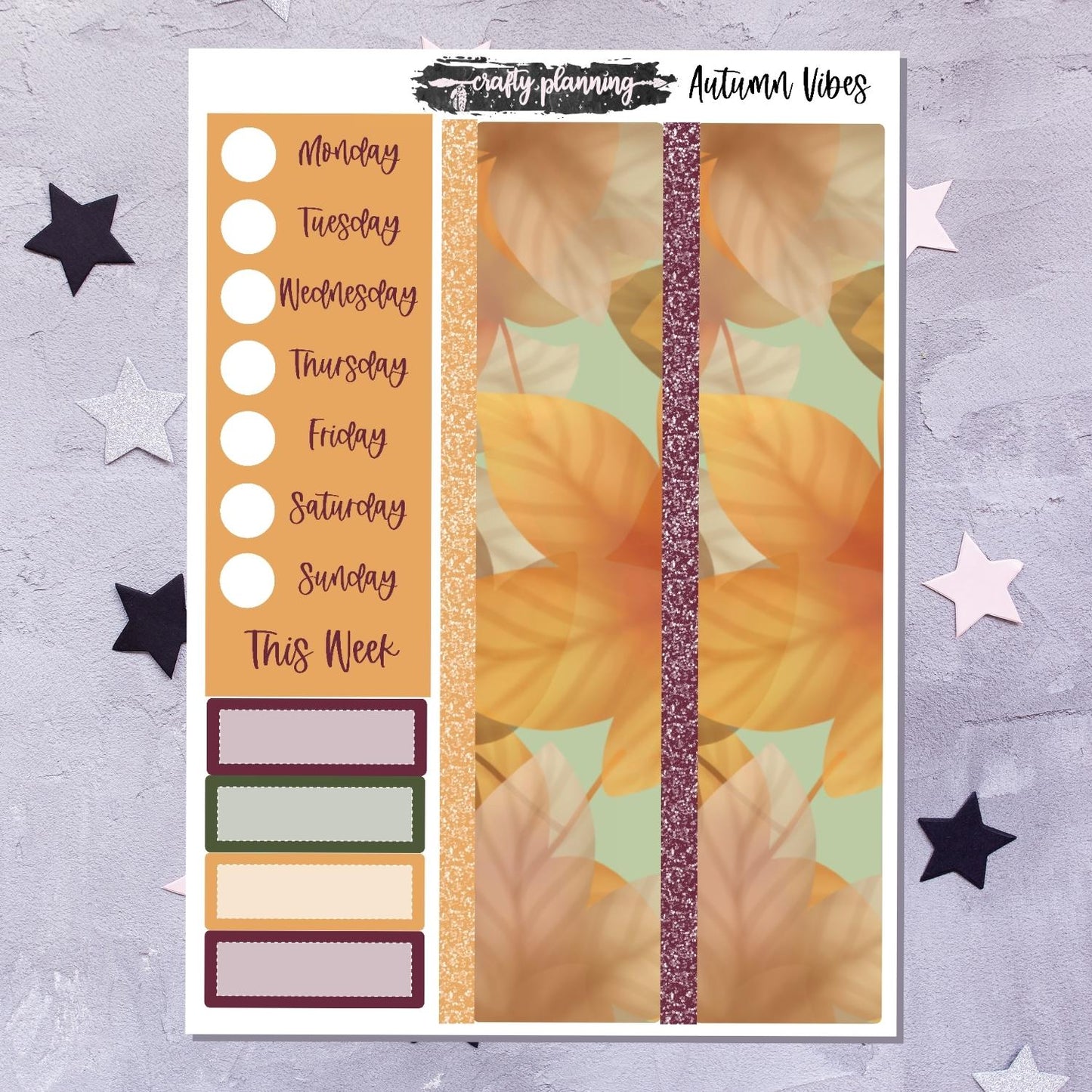 Autumn Vibes - A La Carte - Weekly Vertical Planner Kit