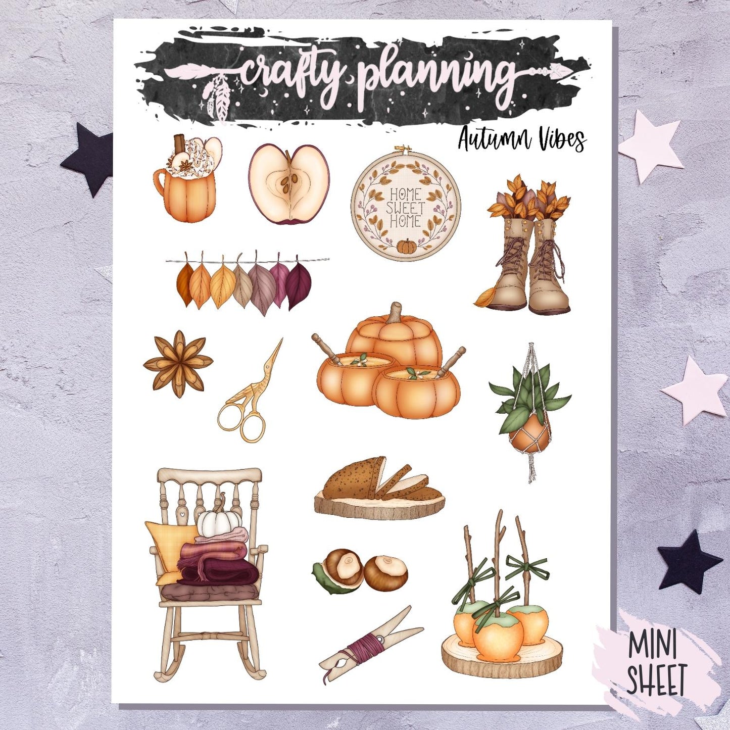 Autumn Vibes - A La Carte - Weekly Vertical Planner Kit