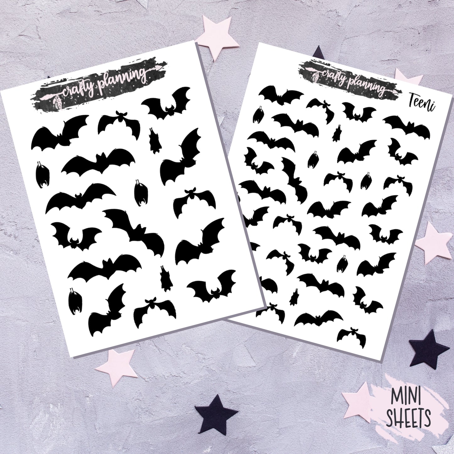Bat Silhouettes - Mini Sticker Sheets