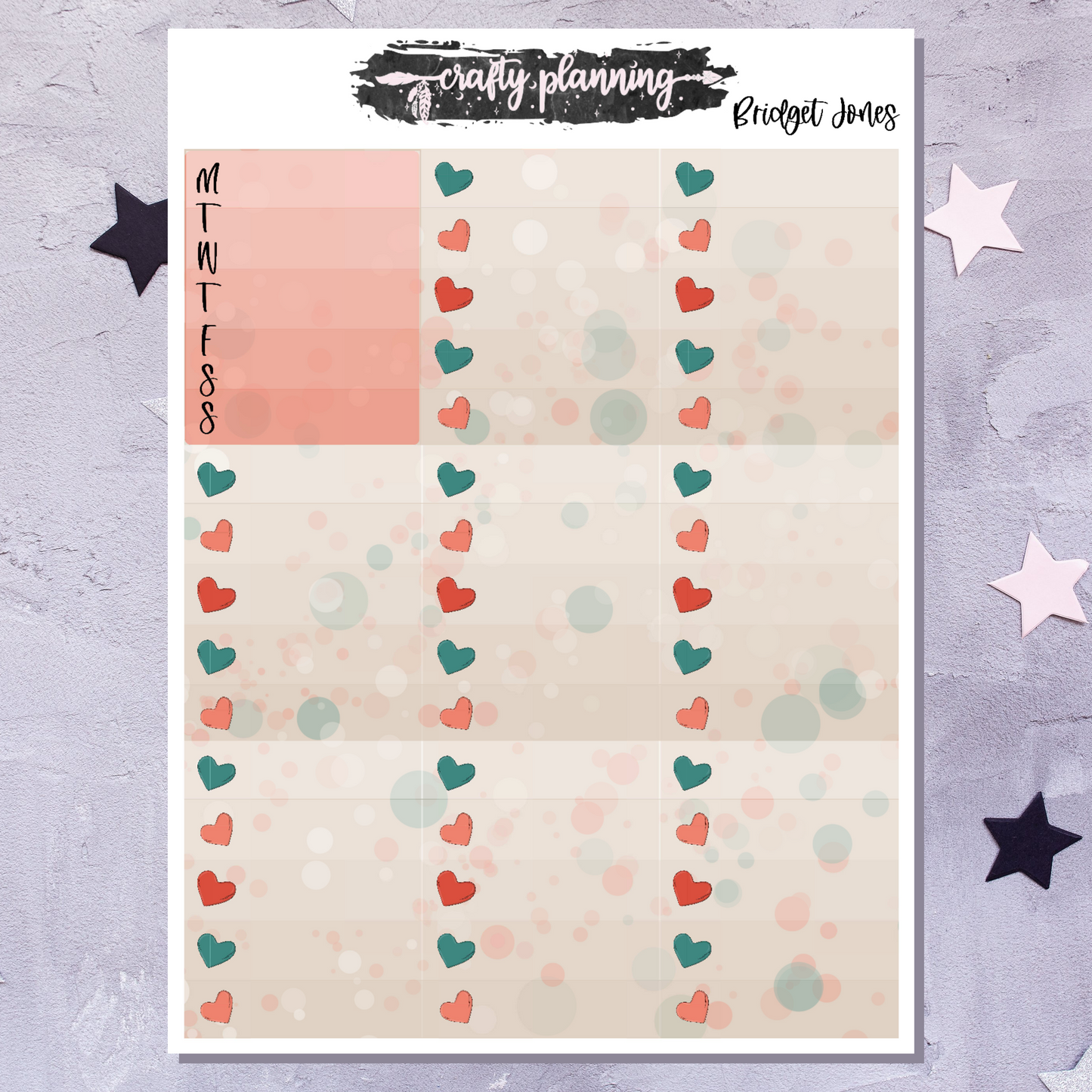 Bridget Jones - A La Carte - Weekly Vertical Planner Kit