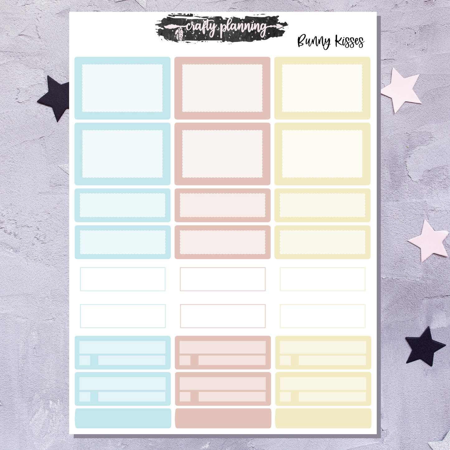 Bunny Kisses - A La Carte - Weekly Vertical Planner Kit