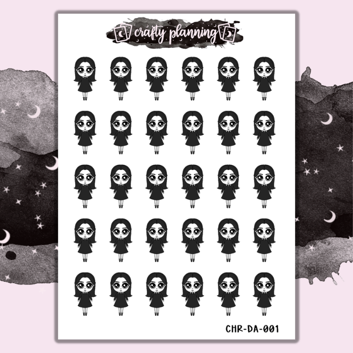 Goth Girl - Dark Alice - Mini Sticker Sheet