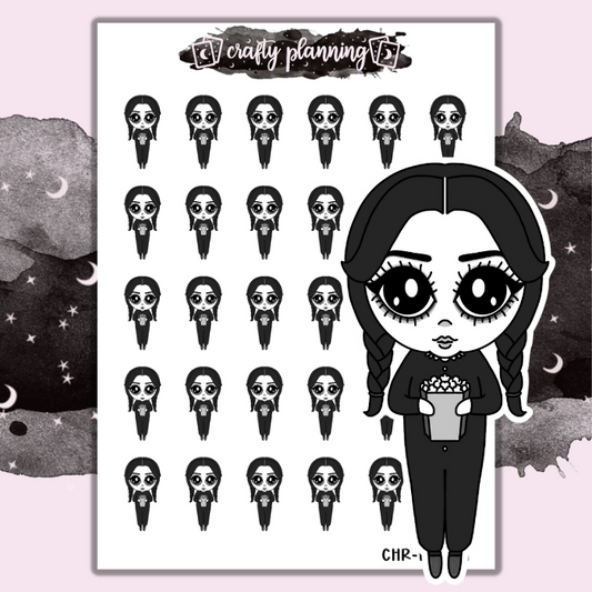 Movie Night/Popcorn - Dark Alice - Mini Sticker Sheet