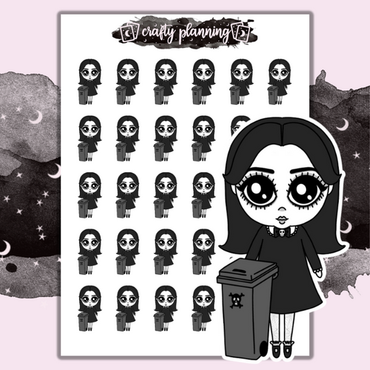 Bin Day - Dark Alice - Mini Sticker Sheet