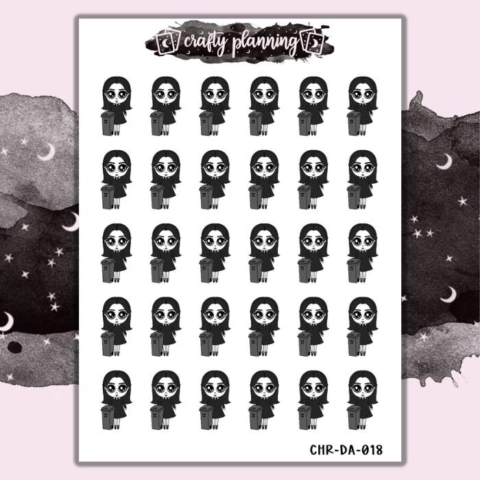 Bin Day - Dark Alice - Mini Sticker Sheet
