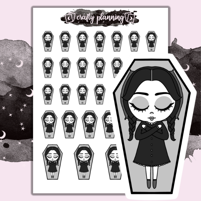 Tired Stickers - Dark Alice - Mini Sticker Sheet