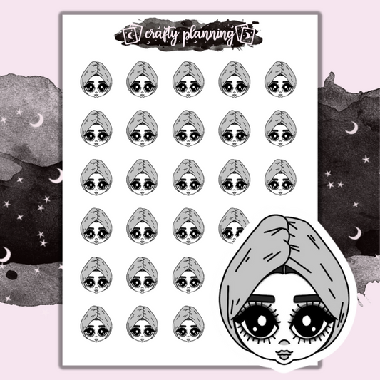 Wash Hair - Dark Alice - Mini Sticker Sheet