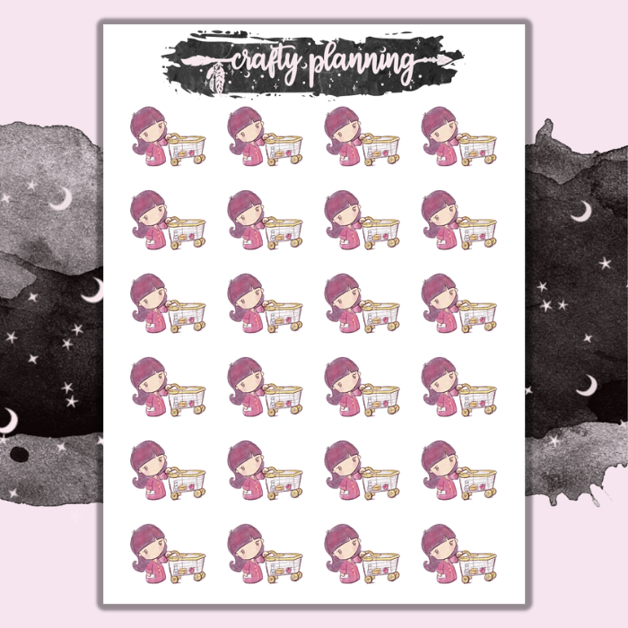 Mimi Shopping Trolley - Mini sticker sheet