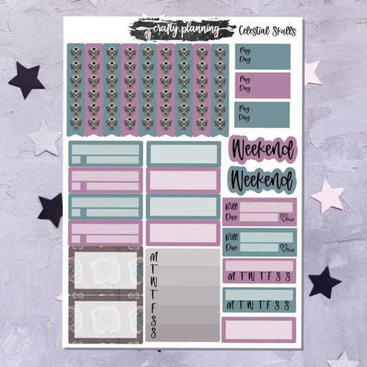 Celestial Skulls - A La Carte - Weekly Vertical Planner Kit