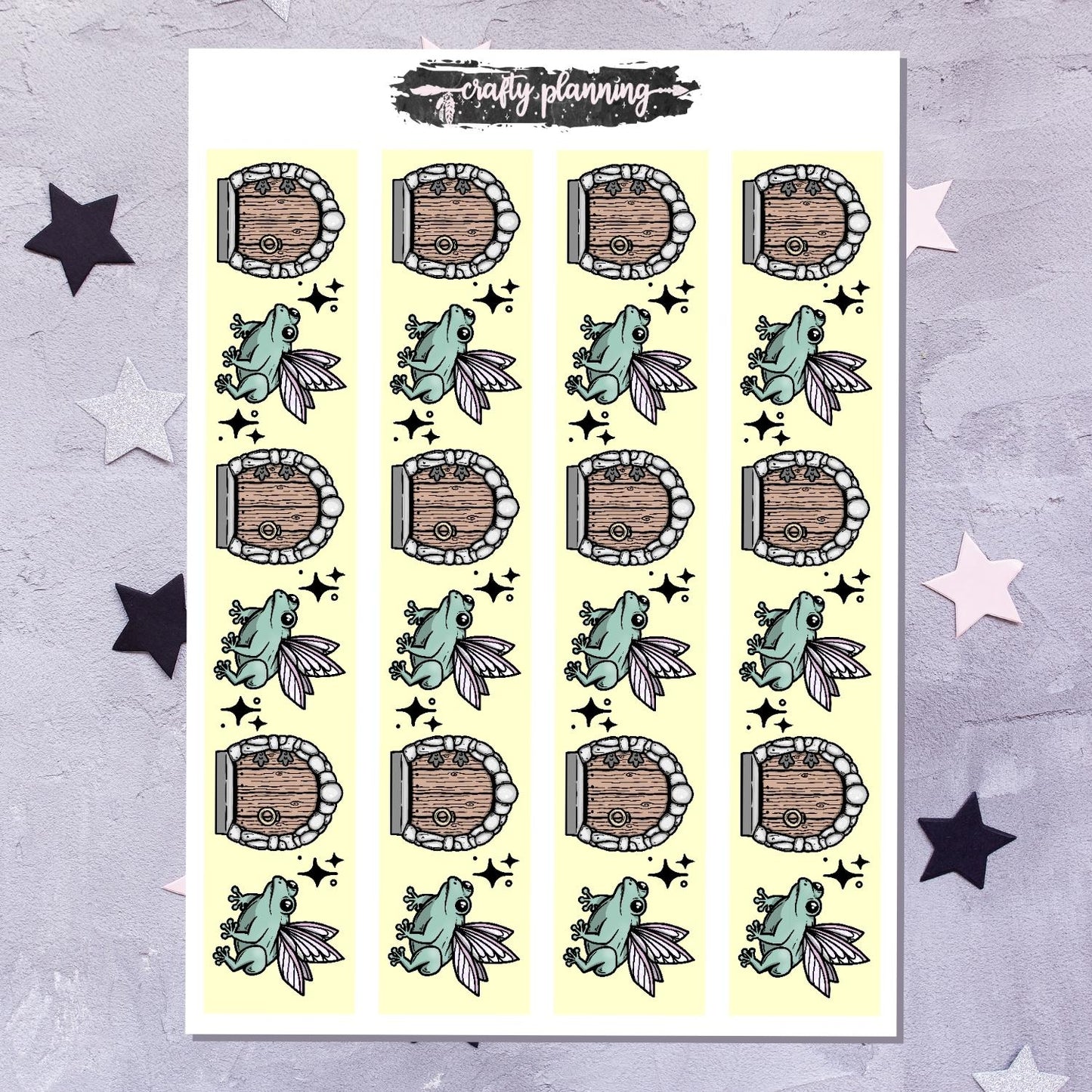 Cottagecore Goth Washi Strips - Large Sticker Sheet