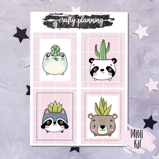 Cute Cactus Mini Kit, Cactus Stickers, Plant Stickers, A La Carte Kit, Weekly Planner Kit, Planner Stickers