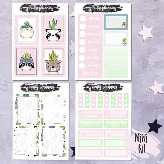 Cute Cactus Mini Kit, Cactus Stickers, Plant Stickers, A La Carte Kit, Weekly Planner Kit, Planner Stickers