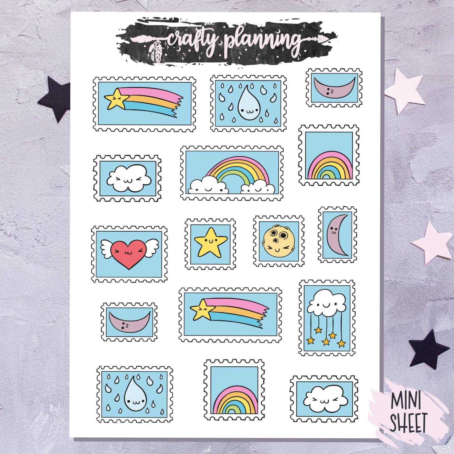 Cute Stamps - Mini Sticker Sheet