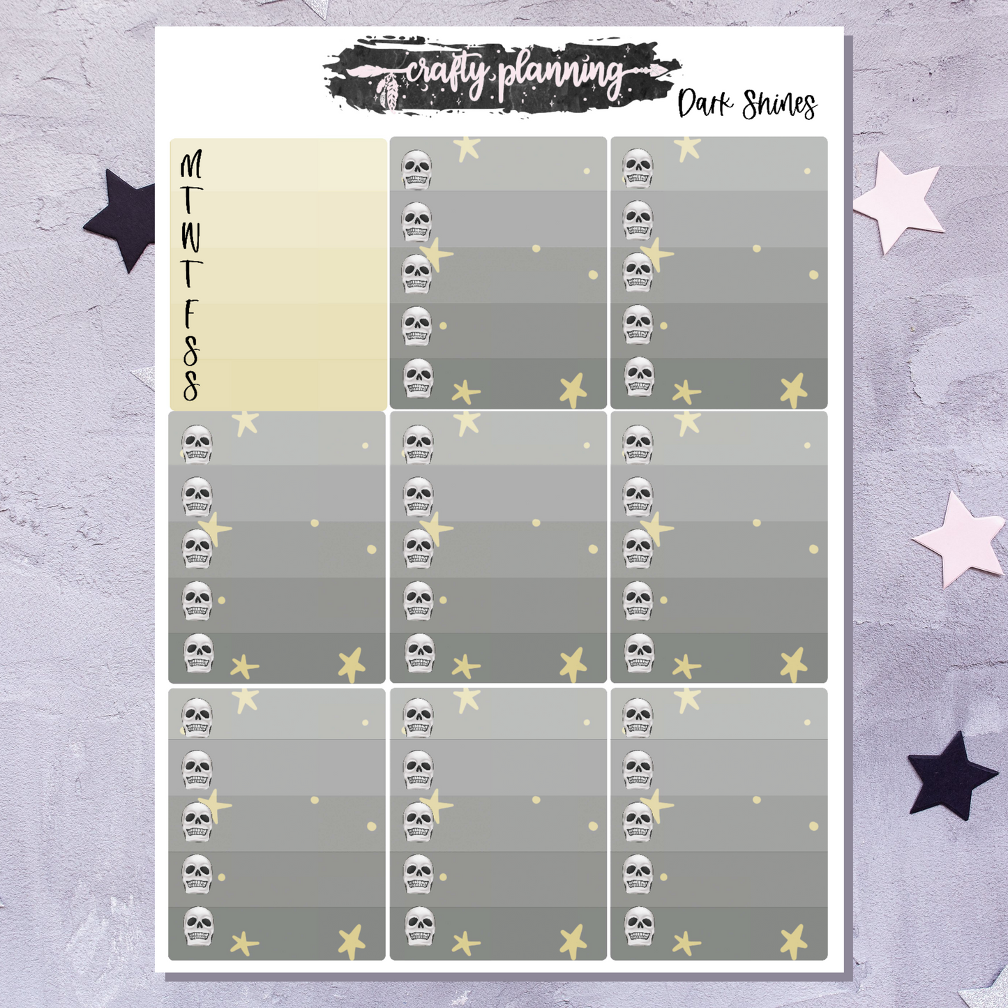 Dark Shines - A La Carte - Weekly Vertical Planner Kit