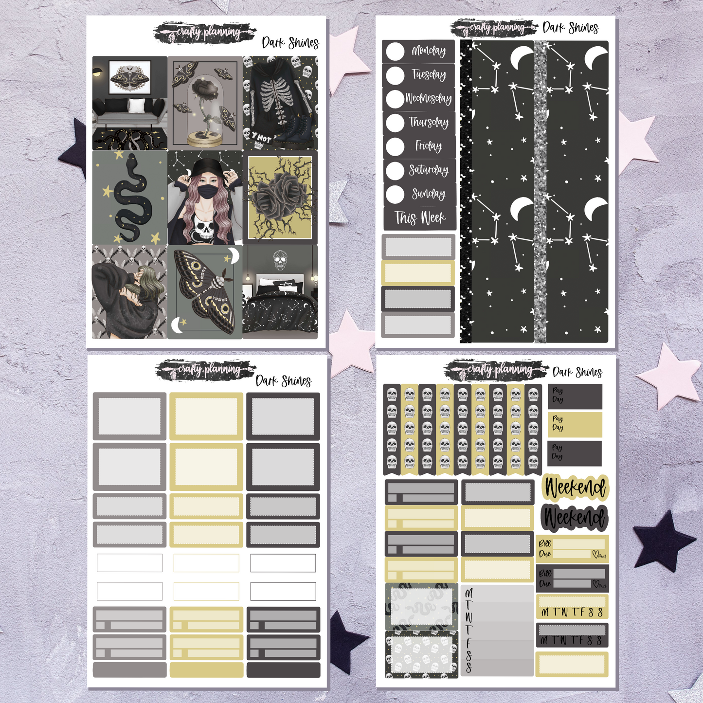 Dark Shines - A La Carte - Weekly Vertical Planner Kit